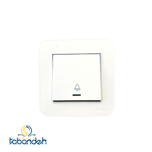 کلید شاسی زنگ BEKER مدل آتا سفید با قاب سفید 